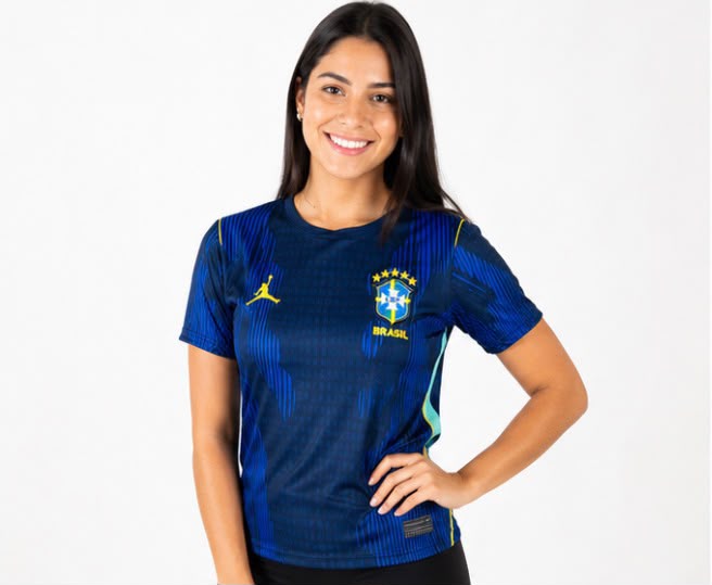 Camisa FEMININA AZUL TORCEDOR BRASIL
