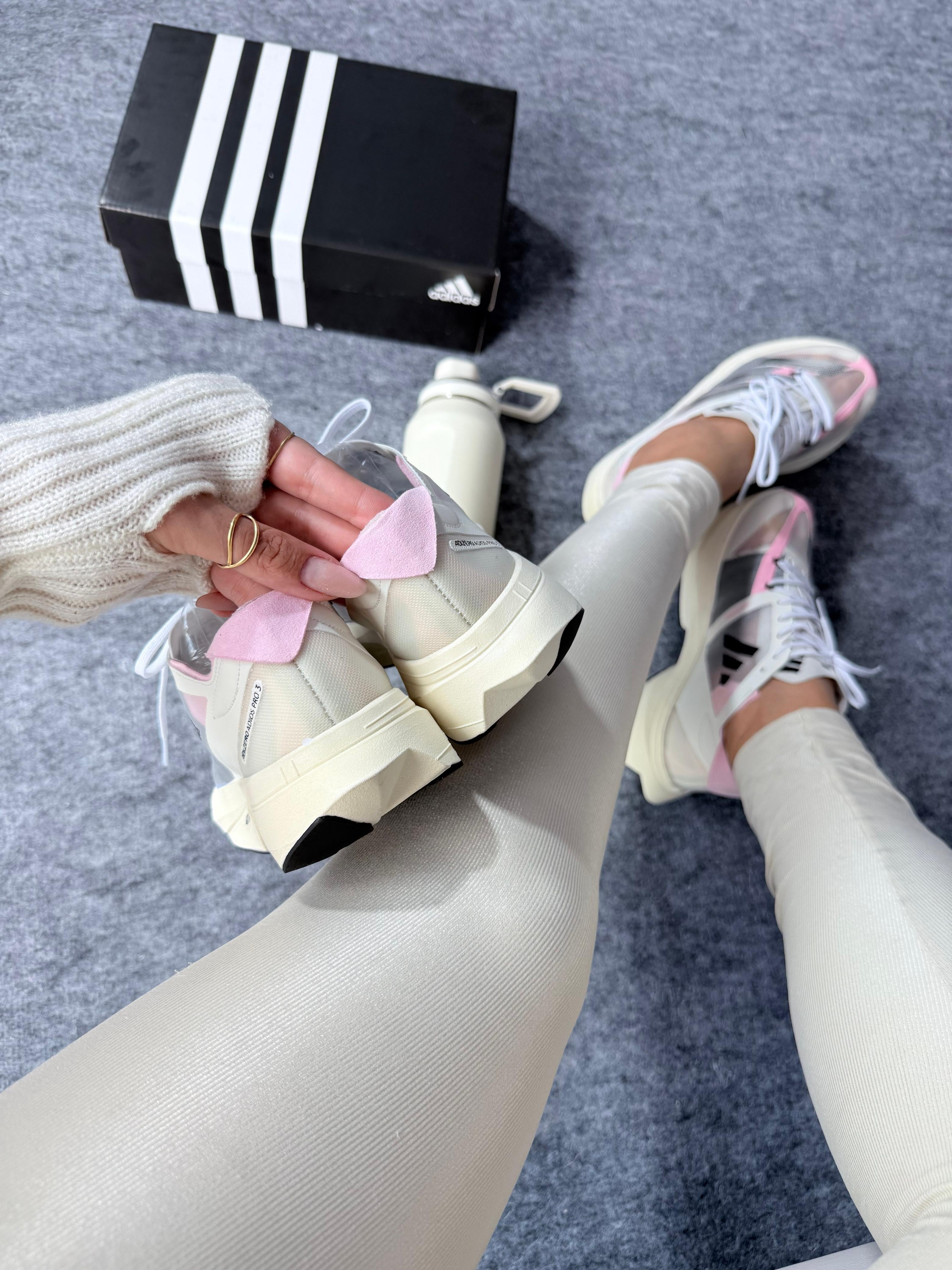 Adds Adizero Adios Pro 3 Branco e Rosa